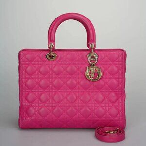 Large Lady Dior Lambskin Bag